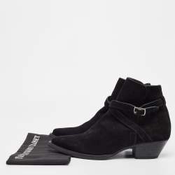 Saint Laurent Black Suede Ankle Boots Size 43.5