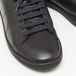 Pre Owned Saint Laurent Paris Black Leather Court Classic Lips Low Top Sneakers Size 40.5