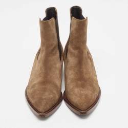 Saint Laurent Brown Suede Theo Chelsea Boots Size 40