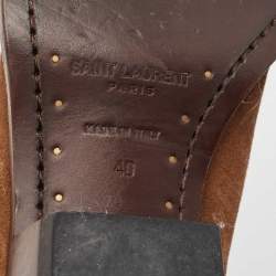 Saint Laurent Brown Suede Theo Chelsea Boots Size 40