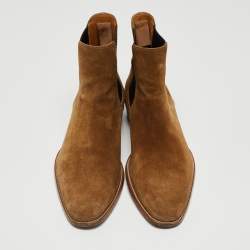 Pre Owned Saint Laurent Brown Suede Wyatt Chelsea Boots Size 42