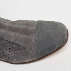 Saint Laurent Grey Suede Blake Jodhpur Ankle Boots Size 45