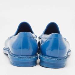 Saint Laurent Blue Rubber Penny Loafer Size 42
