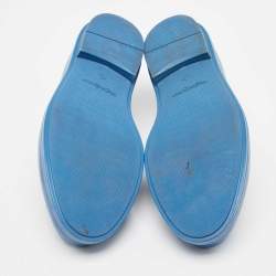 Saint Laurent Blue Rubber Penny Loafer Size 42