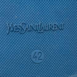 Saint Laurent Blue Rubber Penny Loafer Size 42