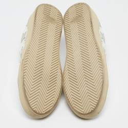 Saint Laurent White Leather Court Classic California Star Sneakers Size 41