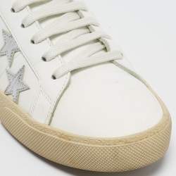Saint Laurent White Leather Court Classic California Star Sneakers Size 41