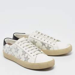 Saint Laurent White Leather Court Classic California Star Sneakers Size 41