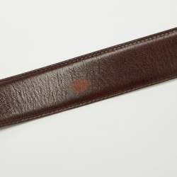 Pre Owned Salvatore Ferragamo Dark Brown/Black Leather Cut to Size Reversible Gancini Buckle Belt