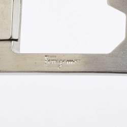مملوكة مسبقًا Salvatore Ferragamo Black/Dark Brown Leather Cut to Size Reversible Buckle Belt
