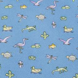 Pre Owned Salvatore Ferragamo Blue Pond Print Silk Tie