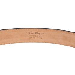 Pre Owned Salvatore Ferragamo Black Leather Gancio Buckle Belt 95CM