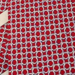 Ferragamo Men Fox Print Silk Tie Red