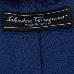 Pre Owned Salvatore Ferragamo Blue Jacquard Silk Tie