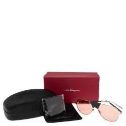 Salvatore Ferragamo Silver/Green SF220SL Aviator Sunglasses