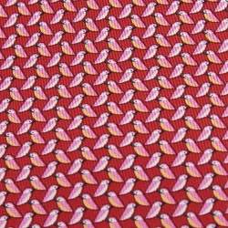 Pre Owned Salvatore Ferragamo Red Diama Bird Printed Silk Tie