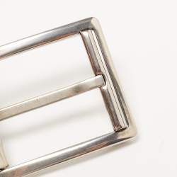 Pre Owned Salvatore Ferragamo Black Leather Buckle Cut to Size Belt