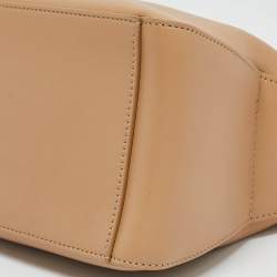 Salvatore Ferragamo Light Brown Leather Zip Pouch