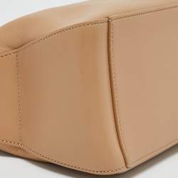 Salvatore Ferragamo Light Brown Leather Zip Pouch