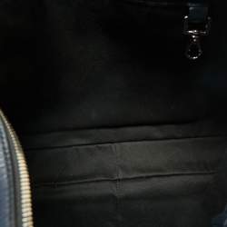 Pre Owned Salvatore Ferragamo Navy Blue Leather Zip Briefcase Bag