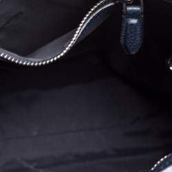 Salvatore Ferragamo Navy Blue Gancio Embossed Leather Messenger Bag