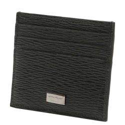 Pre Owned Salvatore Ferragamo Black Leather Card holder 