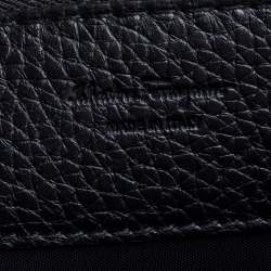 Pre Owned Salvatore Ferragamo Black Leather Zip Clutch