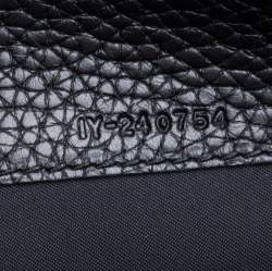 Pre Owned Salvatore Ferragamo Black Leather Zip Clutch