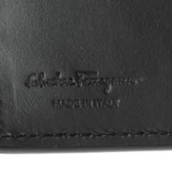 Salvatore Ferragamo Beige/Black Signature Coated Canvas Bifold Wallet