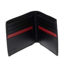 Salvatore Ferragamo Beige/Black Gancini Print Canvas Bifold Wallet