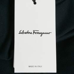 Pre Owned Salvatore Ferragamo Navy Blue Cotton Pique Polo T-Shirt S