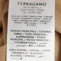 Pre Owned Salvatore Ferragamo Beige Cotton Pique Polo T-Shirt S