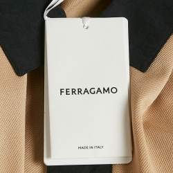 Pre Owned Salvatore Ferragamo Beige Cotton Pique Polo T-Shirt S
