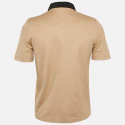 Pre Owned Salvatore Ferragamo Beige Cotton Pique Polo T-Shirt S