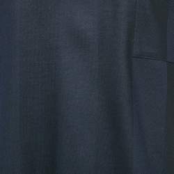 Salvatore Ferragamo Navy Blue/Black Stripe Short Sleeve Polo T-Shirt XXXL