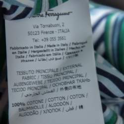 Pre Owned Salvatore Ferragamo Blue and Green Sailboat Printed Cotton Long Sleeve Shirt M