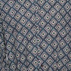 Pre Owned Salvatore Ferragamo Multicolored Geometric Printed Cotton Button Front Shirt L