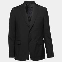 Salvatore Ferragamo Black Wool Single Breasted Blazer L