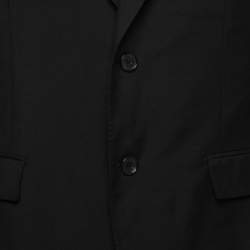 Salvatore Ferragamo Black Wool Single Breasted Blazer L