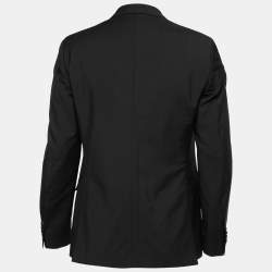 Salvatore Ferragamo Black Wool Single Breasted Blazer L
