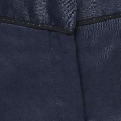 Pre Owned Salvatore Ferragamo Blue Cotton & Silk Trousers S