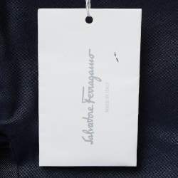 Pre Owned Salvatore Ferragamo Blue Cotton & Silk Trousers S