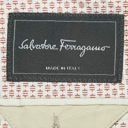 Salvatore Ferragamo Beige Cotton Single-Breasted Blazer XXL