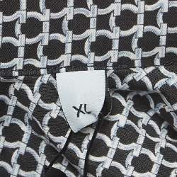 Pre Owned Salvatore Ferragamo Black Gancini Print Cotton Long Sleeve Shirt XL