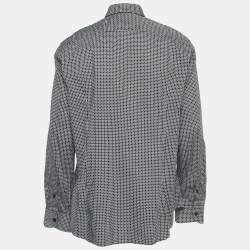 Pre Owned Salvatore Ferragamo Black Gancini Print Cotton Long Sleeve Shirt XL