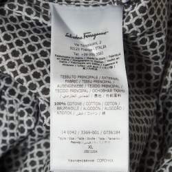 Pre Owned Salvatore Ferragamo Black Gancini Print Cotton Long Sleeve Shirt XL