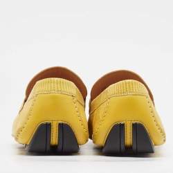 Salvatore Ferragamo Yellow Lizard Leather Sardegna Loafers Size 41.5