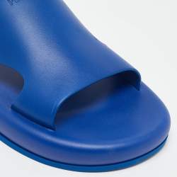 Salvatore Ferragamo Blue Leather Dolce Sandals Size 44