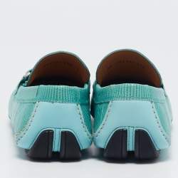Salvatore Ferragamo Aqua Green Lizard Sardegna Loafers Size 41