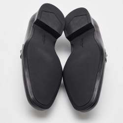 Pre Owned Salvatore Ferragamo Black Leather Slip On Loafers Size 41.5